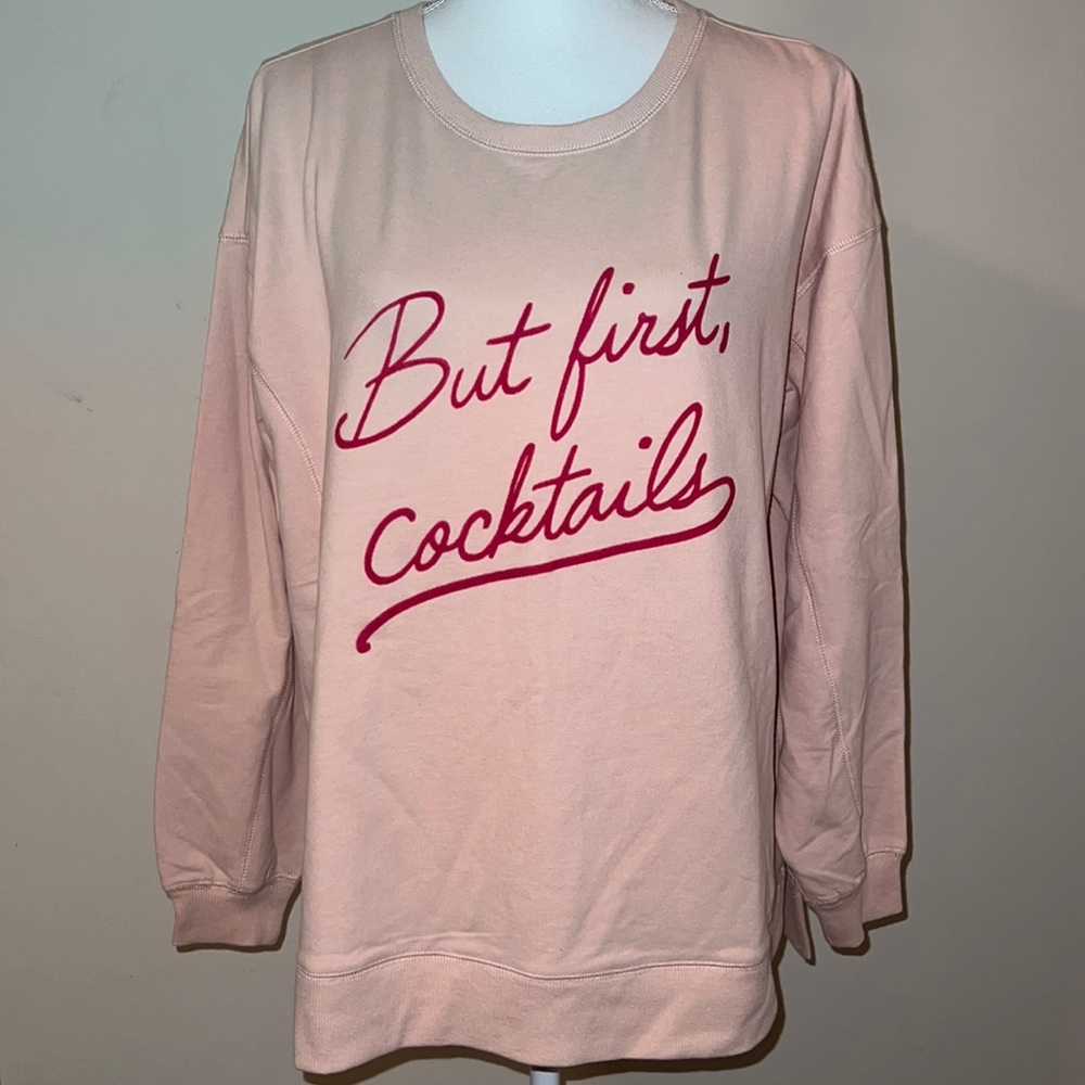 NWT WILDFOX Pink Cocktails Sweatshirt